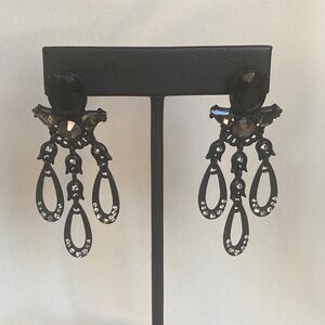 Black crystal rhinestone hoop chandelier